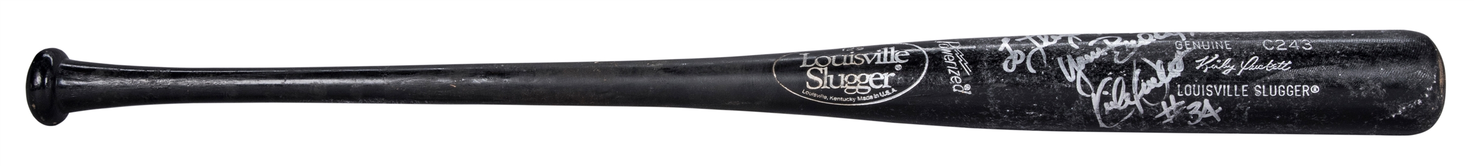 1987-89 Kirby Puckett Game Used and Signed/Inscribed Louisville Slugger C243 Model Bat (PSA/DNA & Beckett)
